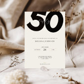 Elegant 50th Birthday Invitation - Minimal Style 招待状