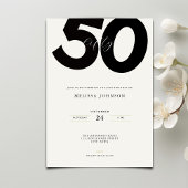 Elegant 50th Birthday Invitation - Minimal Style 招待状