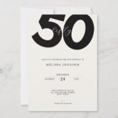 Elegant 50th Birthday Invitation - Minimal Style 招待状 (正面)