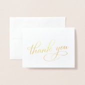 Elegant 50th Birthday Party Foil Thank You 箔カード (封筒付き正面)