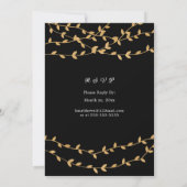 Elegant 50th Birthday Party Gold Leaves on Black 招待状 (裏面)