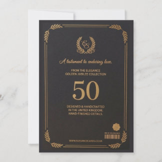 Elegant 50th Wedding Anniversary Card 招待状