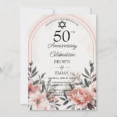 Elegant 50th Wedding Anniversary Floral Celebratio 招待状 (正面)