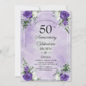 Elegant 50th Wedding Anniversary Floral Celebratio 招待状 (正面)