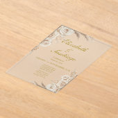 Elegant 50th Wedding Boho Spanish アクリル招待状 (レイダウン)