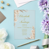 Elegant 50th Wedding Boho Spanish アクリル招待状 (インサイチュ (ウェディング))