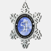 Elegant 51st Sapphire Wedding Anniversary スノーフレークピューターオーナメント (右)