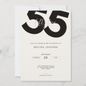 Elegant 55th Birthday Invitation - Minimal Style 招待状 (正面)