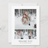 Elegant 5 Photos Collage Wedding Thank you カード (正面)