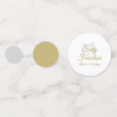 Elegant 60 and Fabulous Birthday Party White Gold  コンフェッティ (裏面)