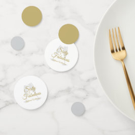 Elegant 60 and Fabulous Birthday Party White Gold  コンフェッティ