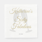 Elegant 60 and Fabulous Birthday Party White Gold  スタンダードランチョンナプキン (正面)
