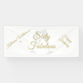 Elegant 60 and Fabulous Birthday Party White Gold  横断幕 (横)