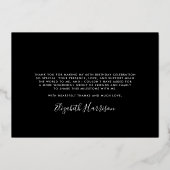 Elegant 60th Birthday Black Foil Thank You Card 箔招待状 (裏面)