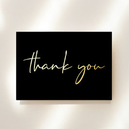Elegant 60th Birthday Black Foil Thank You Card 箔招待状