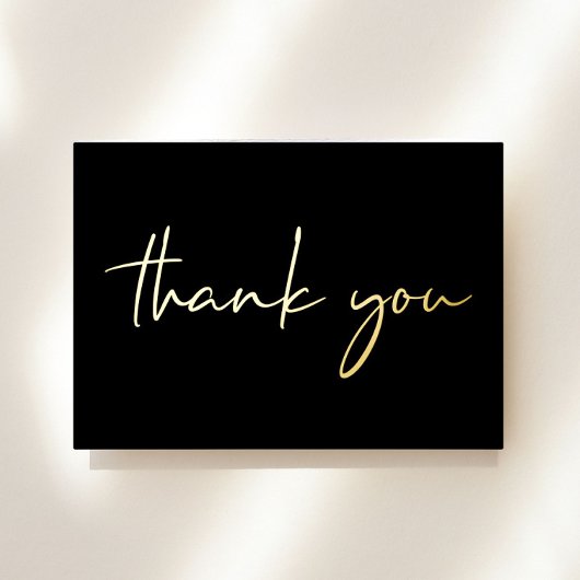 Elegant 60th Birthday Black Foil Thank You Card 箔招待状
