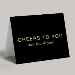 Elegant 60th Birthday Black Gold サンキューカード