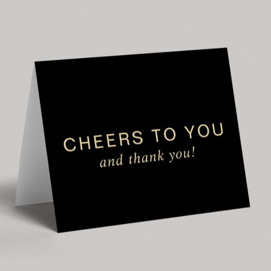 Elegant 60th Birthday Black Gold サンキューカード