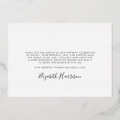 Elegant 60th Birthday Foil Thank You Card 箔招待状 (裏面)