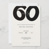 Elegant 60th Birthday Invitation - Minimal Style 招待状 (正面)