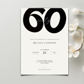 Elegant 60th Birthday Invitation - Minimal Style 招待状