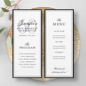 Elegant 60th Birthday Party Program + Menu 招待状