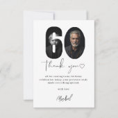 Elegant 60th Birthday Photo Thank You Card Persona サンキューカード (正面)