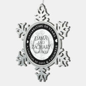 Elegant 60th Diamond Wedding Anniversary スノーフレークピューターオーナメント (右)
