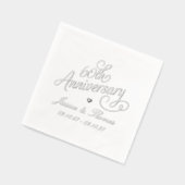 Elegant 60th Diamond Wedding Anniversary Real 箔ナプキン (左)