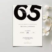 Elegant 65th Birthday Invitation - Minimal Style 招待状
