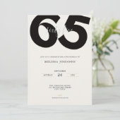 Elegant 65th Birthday Invitation - Minimal Style 招待状 (スタンド正面)