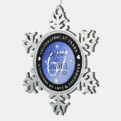 Elegant 67th Star Sapphire Wedding Anniversary スノーフレークピューターオーナメント (右)