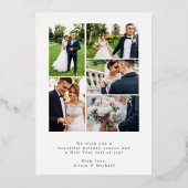 Elegant 6 photos newlywed Happy Holidays gold 箔シーズンカード (裏面)