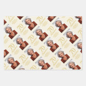 Elegant 70 and Fabulous 70th Birthday Photo ラッピングペーパーシート (正面3)