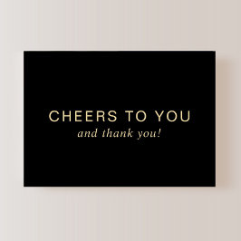 Elegant 70th Birthday Black Gold サンキューカード