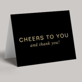 Elegant 70th Birthday Black Gold サンキューカード