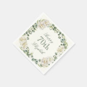 Elegant 70th Birthday Floral Greenery スタンダードカクテルナプキン (角)