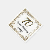 Elegant 70th Birthday Napkins Gold and Black スタンダードカクテルナプキン (角)