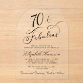 Elegant 70th Birthday Party アクリル招待状 (正面)