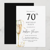 Elegant 70th Birthday Party 招待状 (正面/裏面)