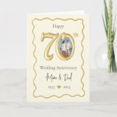 Elegant 70th Wedding Anniversary Card - Mum & Dad  カード (正面)