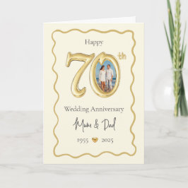 Elegant 70th Wedding Anniversary Card - Mum & Dad  カード