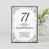 Elegant 71st Birthday Invitation For Her in Silver 招待状 (スタンド正面)