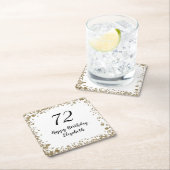 Elegant 72nd Birthday Coasters With Gold Sequins スクエアペーパーコースター (インサイチュ)