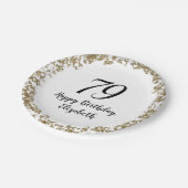 Elegant 79th Birthday Napkins With Gold Sequins ペーパープレート (アングル)