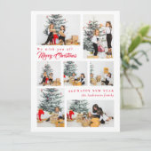 Elegant 7 Photo collage Merry Christmas シーズンカード (スタンド正面)