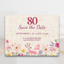 Elegant 80th Birthday for Her - Linen Floral