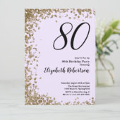 Elegant 80th Birthday Invitation Gold Sequins 招待状 (スタンド正面)
