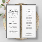 Elegant 80th Birthday Party Program + Menu  招待状