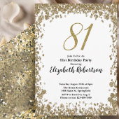 Elegant 81st Birthday Invitation For Her in Gold 招待状